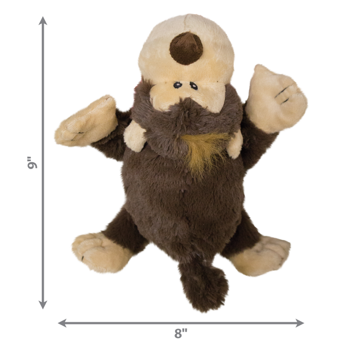 KONG Cozie Spunky Monkey Plush Dog Toy Brown MD - 2 - Image 6
