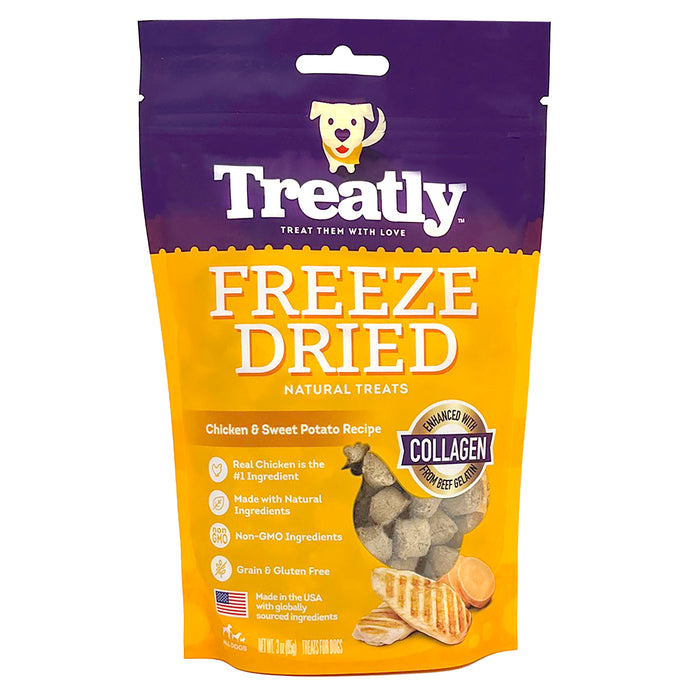 Treatly Freeze Dried Dog Treats Chicken & Sweet Potato 3oz