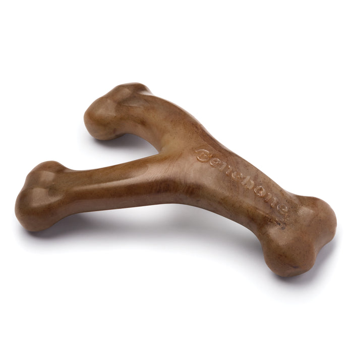 Benebone Wishbone Durable Dog Chew Toy Bacon SM
