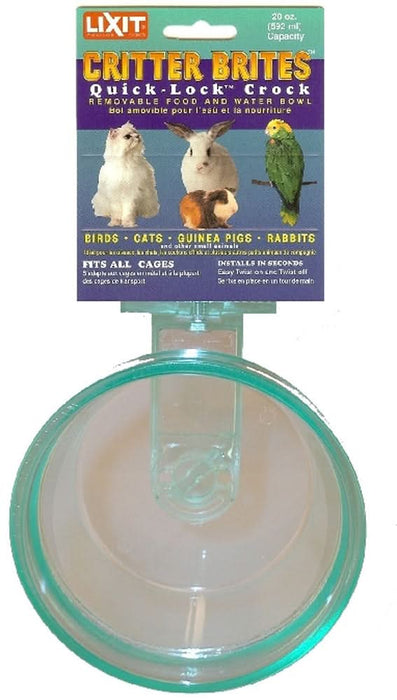 Lixit Quick Lock Critter Brite Crock for Small Animals Assorted 10 Ounces