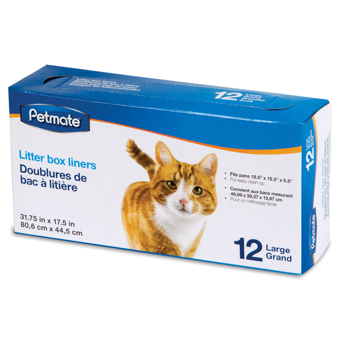 Petmate Litter Pan Liners Clear 12ct LG
