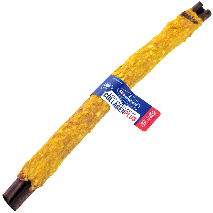 Barkworthies Collagen Stick Wrapped w/ Cheese Dog Treat 12in - Image 2