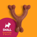 Nylabone Strong Chew Wishbone Dog Chew Toy Made with Real Bacon Small (1 Count)