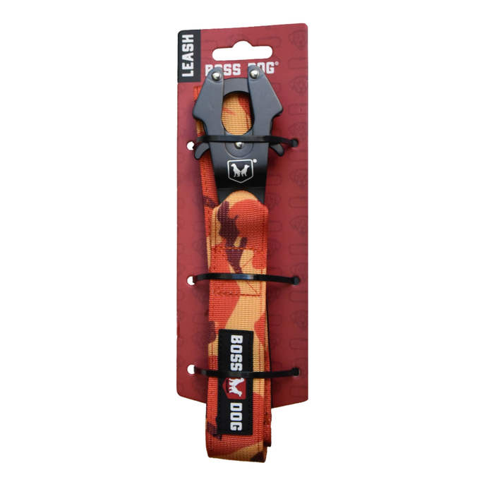 Boss Dog Tactical Dog Leash Orange Camo 4ft