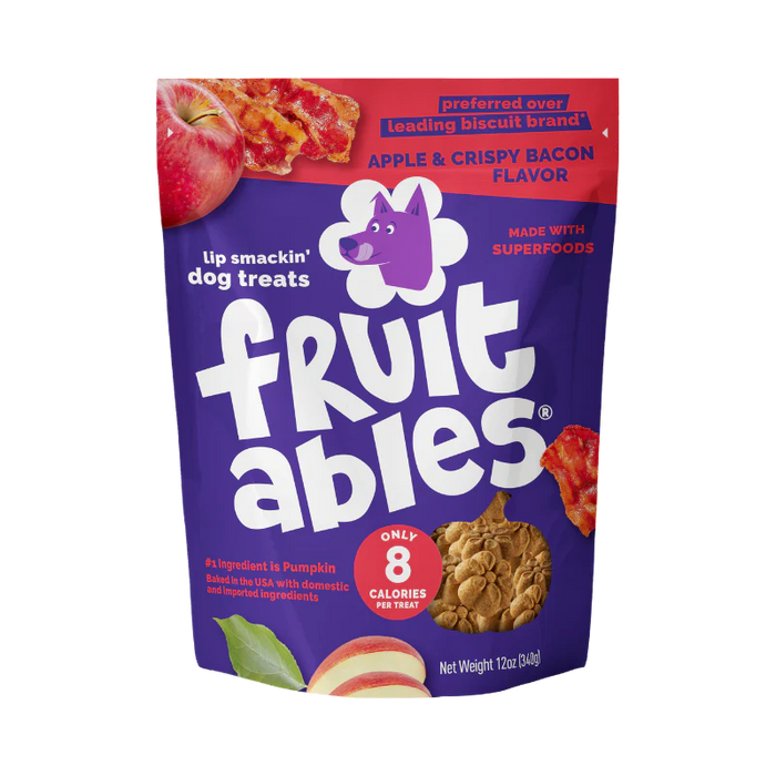 Fruitables Crunchy Baked Dog Treats Crispy Bacon & Apple 12oz 8pc