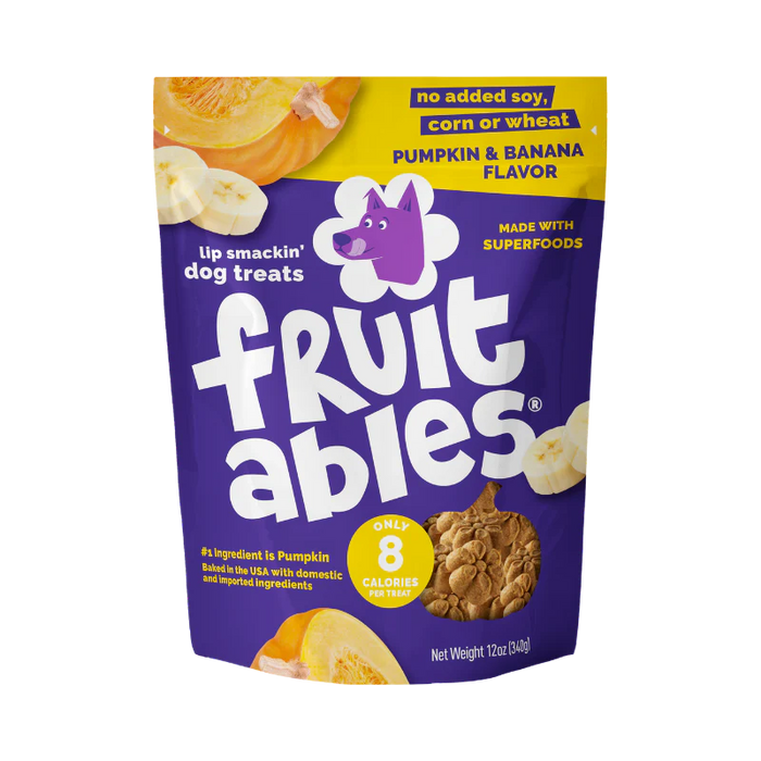 Fruitables Crunchy Baked Dog Treats Pumpkin & Banana 12oz 8pc