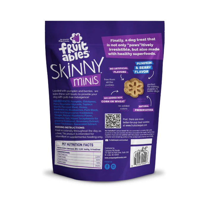 Fruitables Skinny Minis Soft Dog Treats Pumpkin Berry 5oz