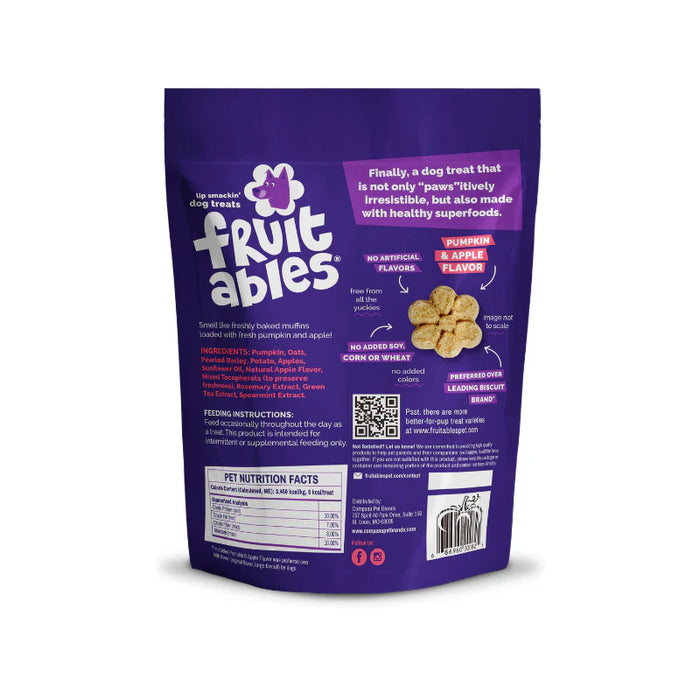 Fruitables Crunchy Baked Dog Treats Pumpkin & Apple 7oz