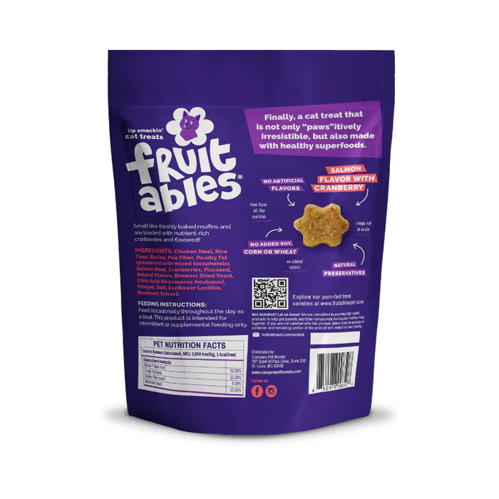 Fruitables Limited Ingredient Crunchy Cat Treats Salmon w/Cranberry 2.5oz