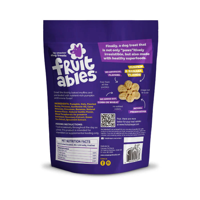 Fruitables Crunchy Baked Dog Treats Pumpkin & Banana 7oz
