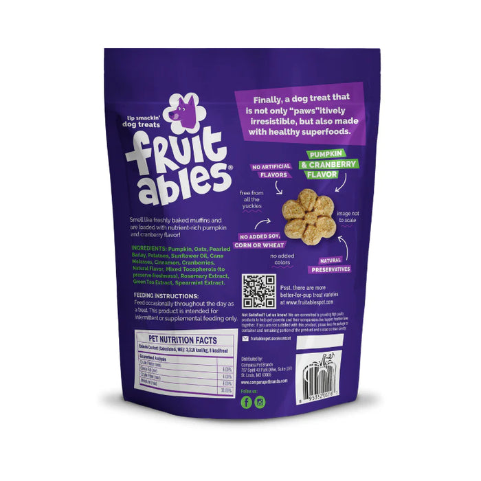 Fruitables Crunchy Baked Dog Treats Pumpkin & Cranberry 7oz