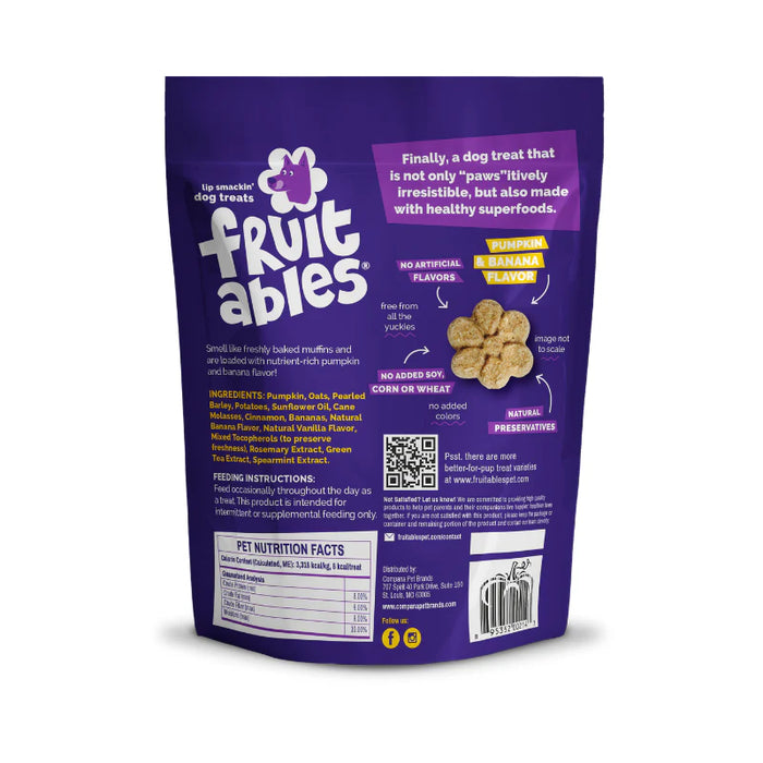 Fruitables Crunchy Baked Dog Treats Pumpkin & Banana 12oz 8pc