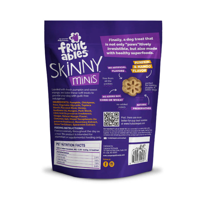 Fruitables Skinny Minis Soft Dog Treats Pumpkin Mango 5oz