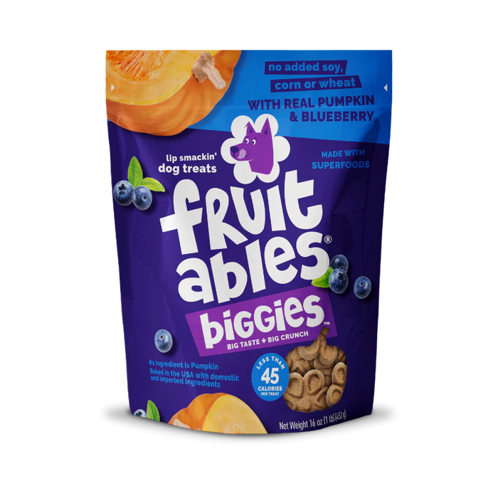 Fruitables Biggies Dog Treats Pumpkin & Blueberry 16oz