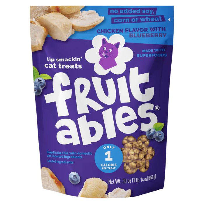 Fruitables Limited Ingredient Crunchy Cat Treats Chicken w/Blueberry 30oz