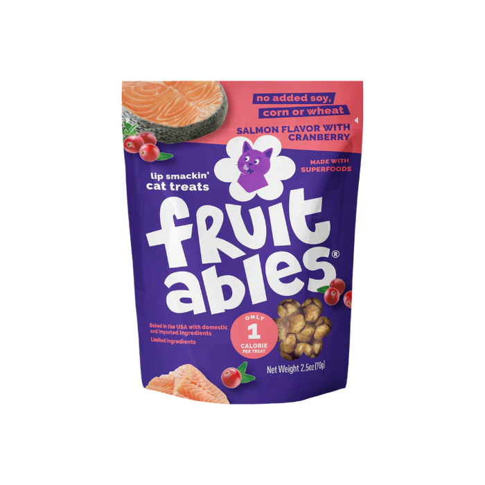 Fruitables Limited Ingredient Crunchy Cat Treats Salmon w/Cranberry 2.5oz