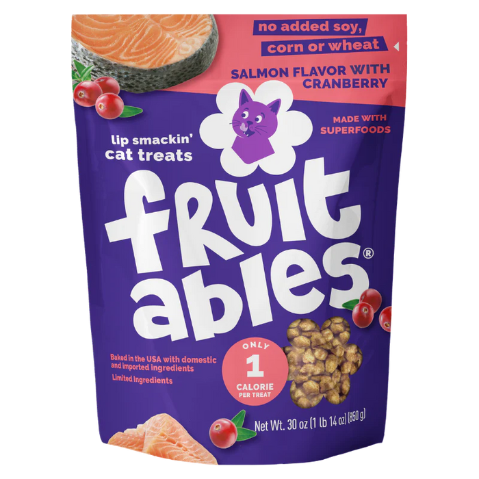 Fruitables Limited Ingredient Crunchy Cat Treats Salmon w/Cranberry 30oz