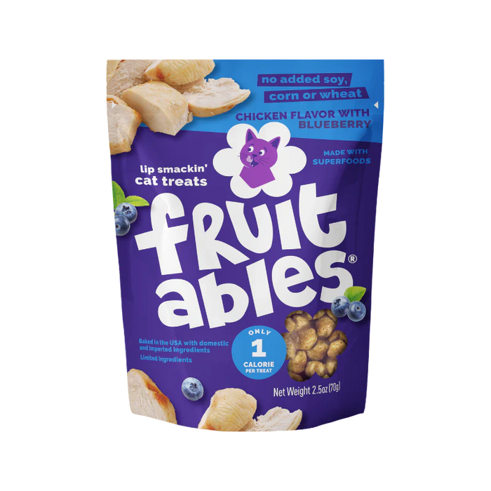 Fruitables Limited Ingredient Crunchy Cat Treats Chicken w/Blueberry 2.5oz