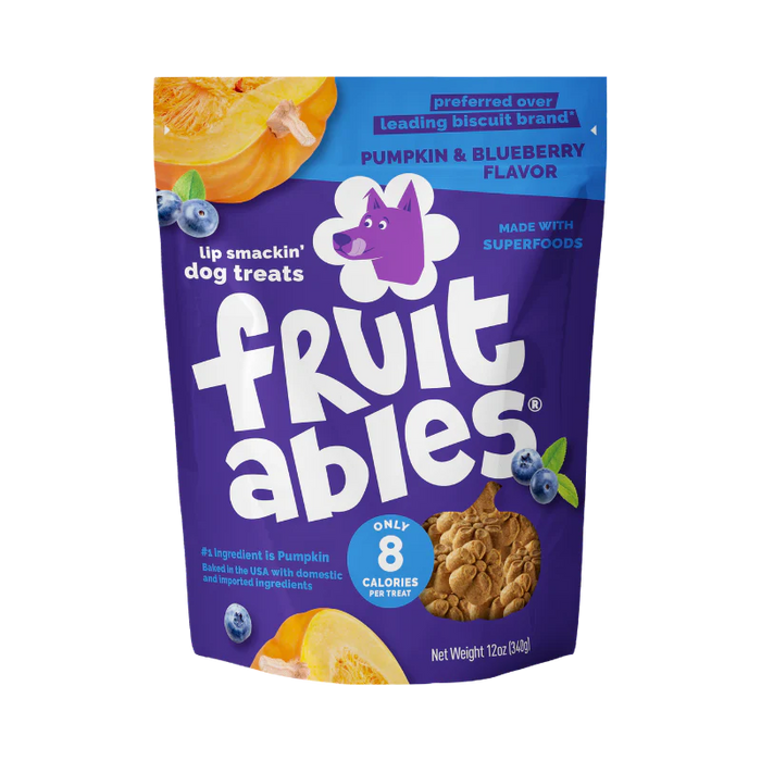 Fruitables Crunchy Baked Dog Treats Pumpkin & Blueberry 12oz 8pc