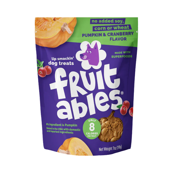 Fruitables Crunchy Baked Dog Treats Pumpkin & Cranberry 7oz