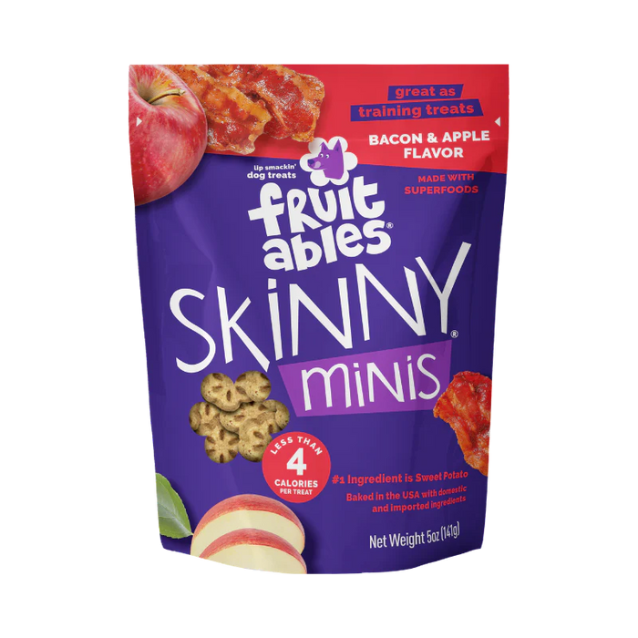 Fruitables Skinny Minis Soft Dog Treats Apple Bacon 5oz