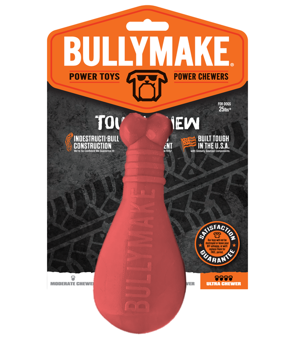 BullyMake Toss n' Treat Flavored Dog Chew Toy Turkey Leg Turkey One Size