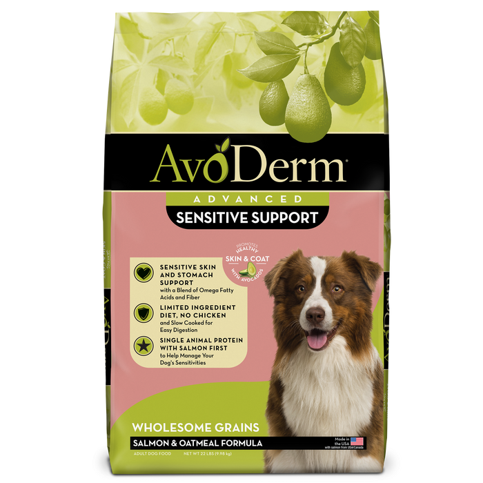 AvoDerm Natural Advanced Sensitive Support Salmon & Oatmeal Formula 22 lb