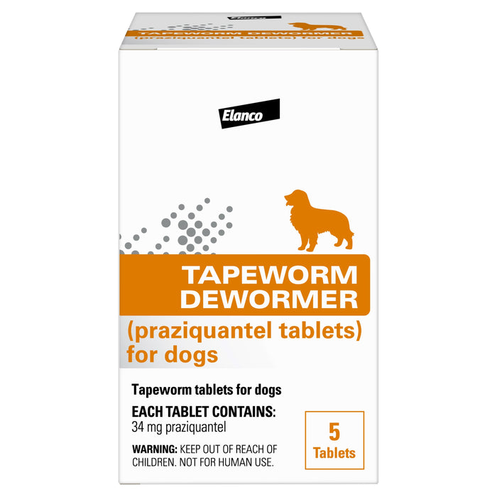 Elanco Tapeworm Dewormer (praziquantel tablets) for Dogs & Puppies 5ct