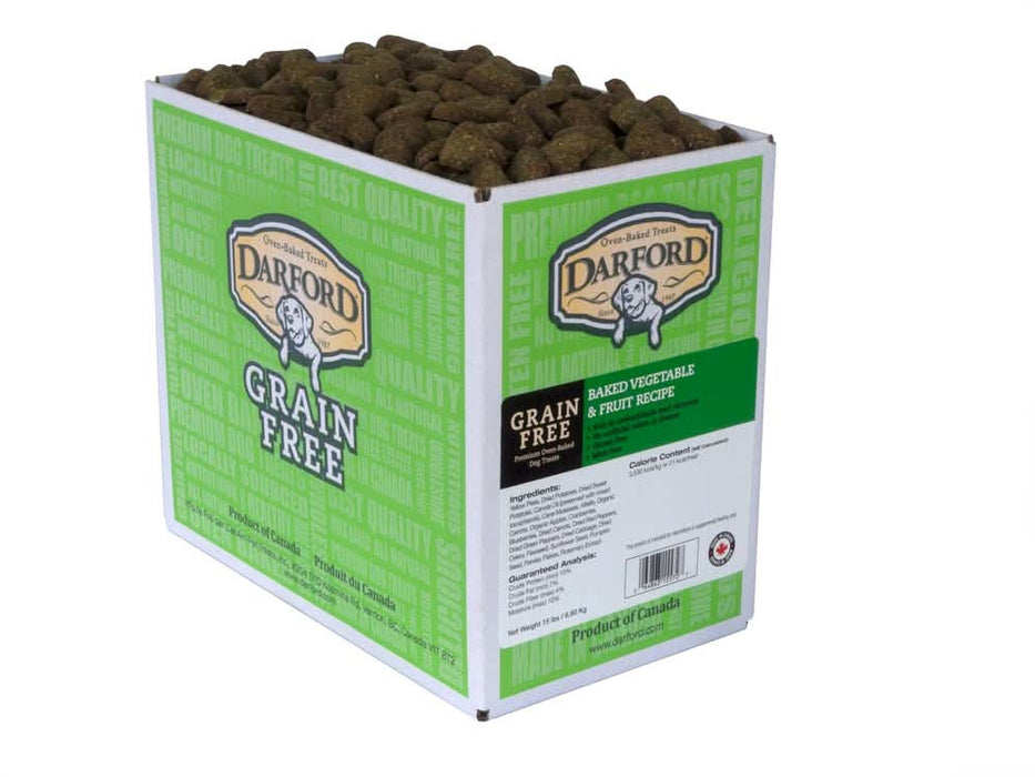 Darford Oven Baked Grain Free Dog Treats Vegetable & Fruit Recipe Regular 15 lb