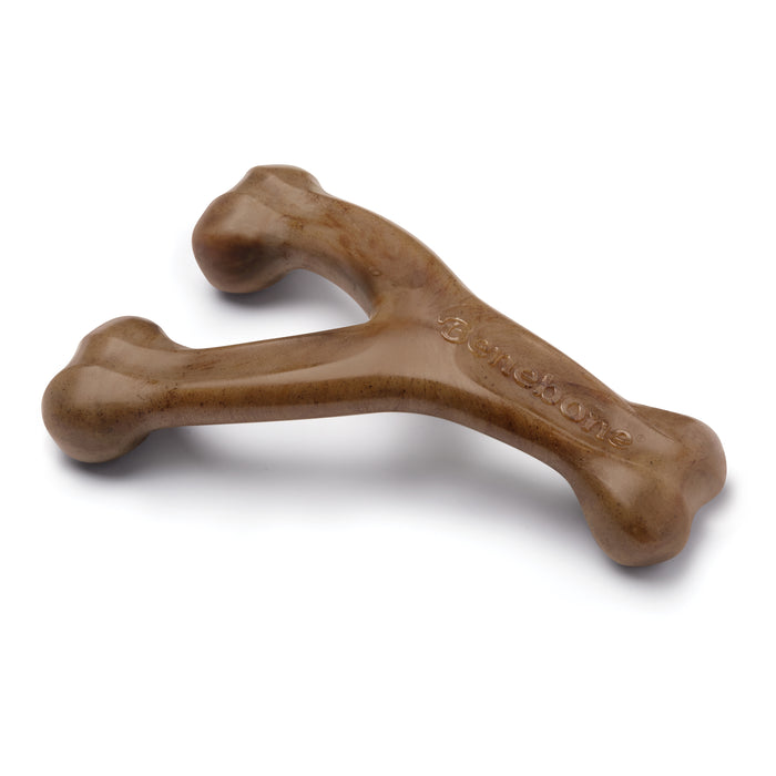 Benebone Wishbone Durable Dog Chew Toy Bacon LG
