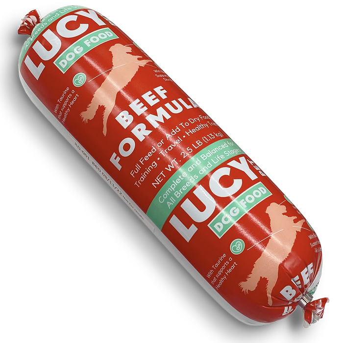 Lucy Pet Products Dog Food Roll Beef 2.5lb