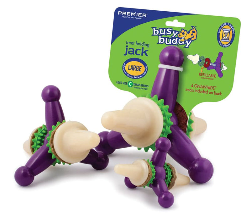 Busy Buddy Jack Dog Toy Purple/White LG
