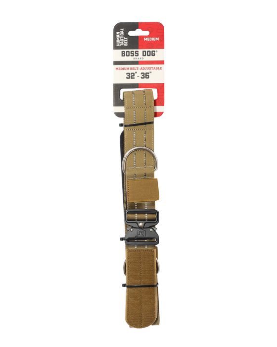 Boss Dog Human Boss Tactical Utility "Dog Walker" Belt Tan MD (32-36in waist)