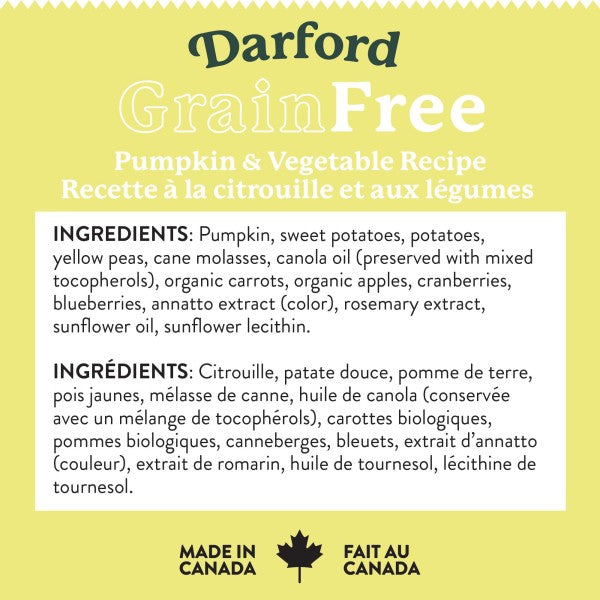 Darford Grain Free Pumpkin Recipe Biscuits Regular 12oz