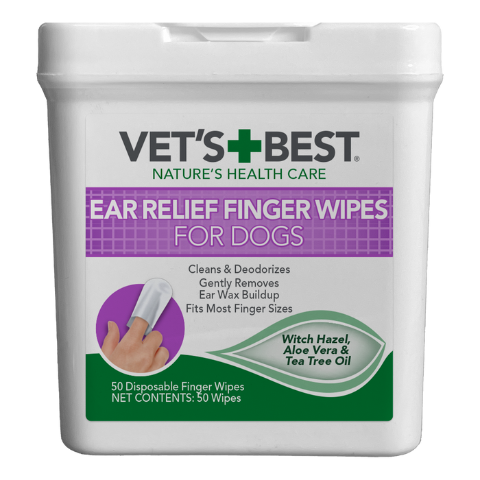 Vet's Best Ear Relief Finger Wipes for Dogs 50ct