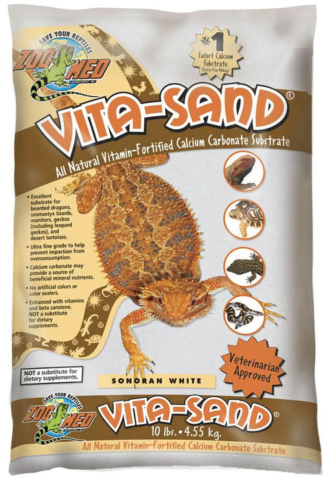 Zoo Med Vita-Sand Substrate Sonoran White 10 lb (Pack of 3)