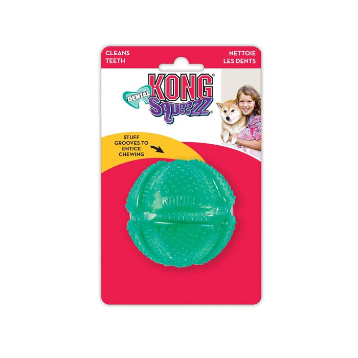 KONG Dental Squeezz Ball Dog Chew Teal MD - Image 6