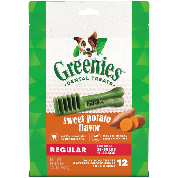 Greenies Dog Dental Treats Regular Sweet Potato 12oz 12ct