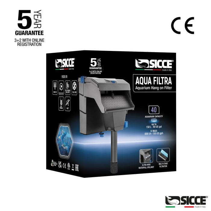 Sicce Aqua Filtra Aquarium Hang on Filter 40gal - Image 2