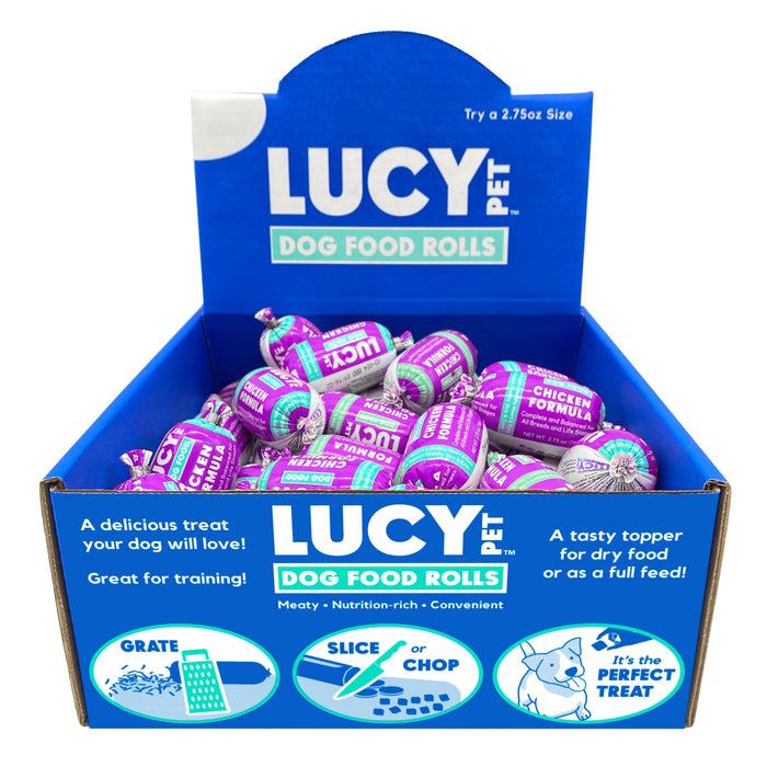 Lucy Pet Products Dog Food Roll Chicken Display 2.75oz 36ct (Pack of 36)