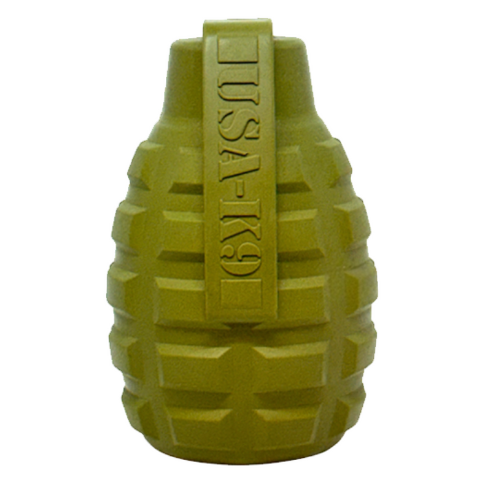 SodaPup USA-K9 Grenade eDispenser Durable Rubber Chew Toy & Treat Dispenser - red