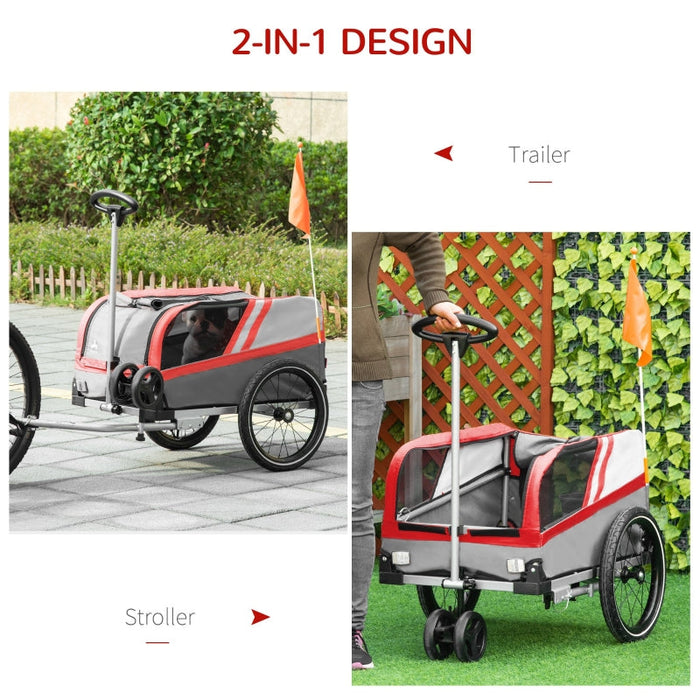 Furr Baby Gifts Pet Bike Trailer 2-in-1 Travel Stroller