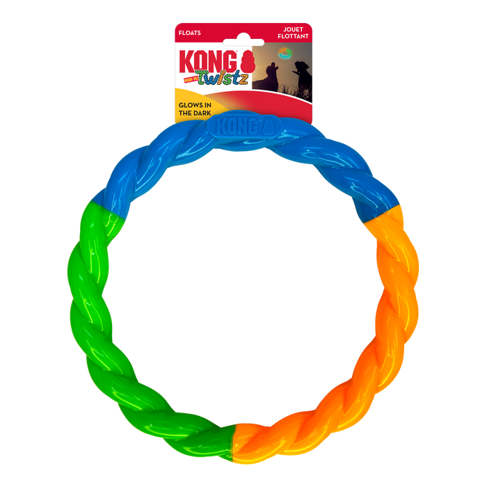 KONG Twistz High-Viz Ring Dog Toy Assorted LG - Image 2