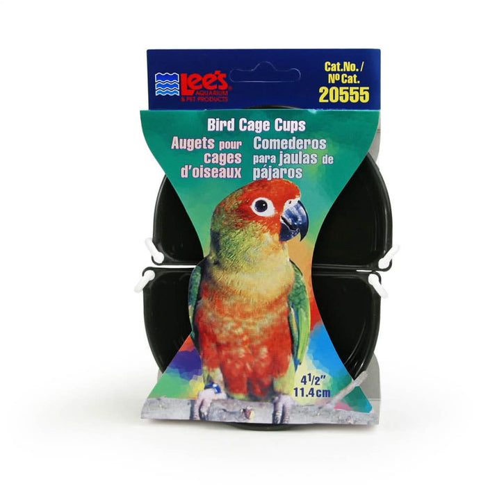 Lee's Aquarium & Pet Products Bird Cage Cup Assorted 4.5 in 2 Pack