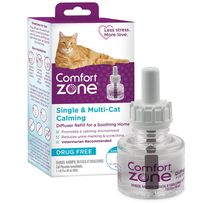 Comfort Zone Single & Multi-Cat Calming Kit For A Soothing Home Diffuser Refill 1 PK White 1 Refill-48ml