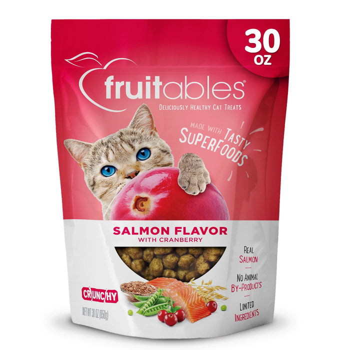 Fruitables Limited Ingredient Crunchy Cat Treats Salmon w/Cranberry 30oz