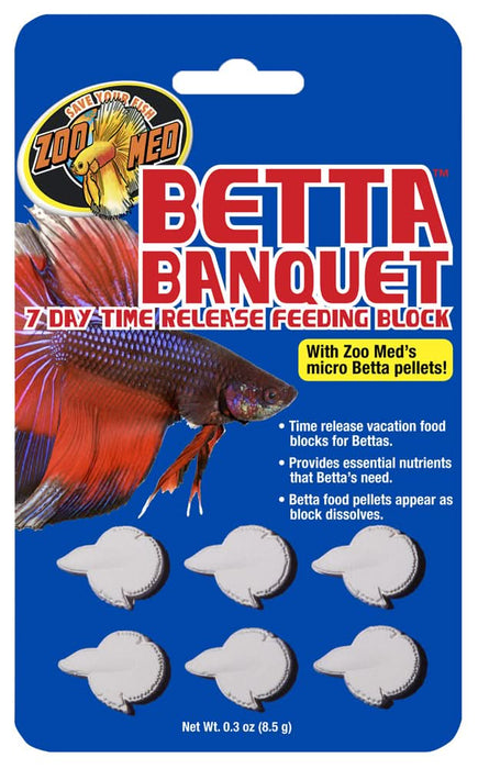 Zoo Med Betta Banquet 7 Day Release Fish Feeding Block 0.3 oz