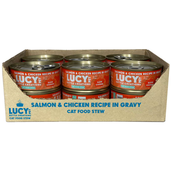 Lucy Pet Products Kettle Creations Adult Wet Cat Food Chicken & Salmon 2.75oz (Pack of 12)