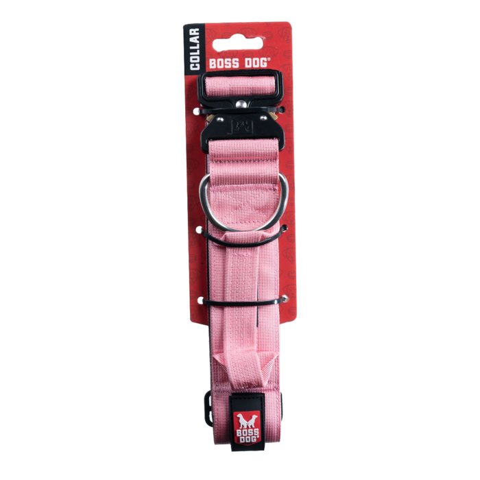 Boss Dog Tactical Adjustable Dog Collar Pink XL 20-28in