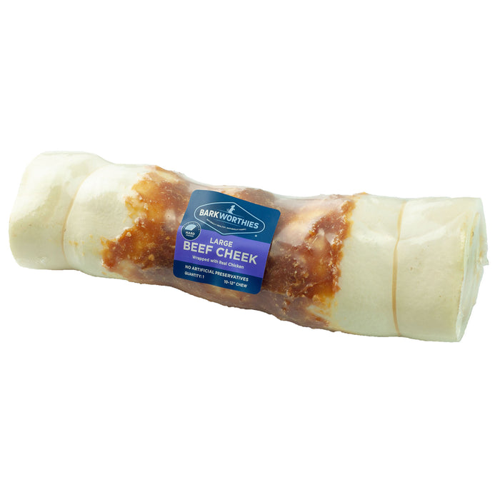 Barkworthies Beef Cheek Roll Wrapped w/ Chicken Dog Treat LG - Image 2